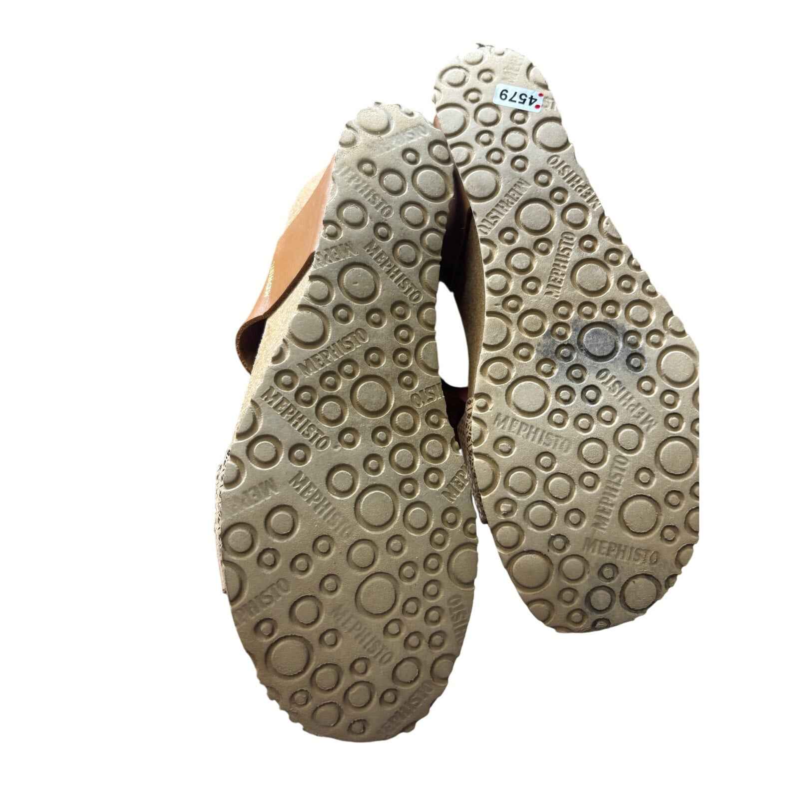 Mephisto Brown Tan Leather Wedge Sandal Sz 40