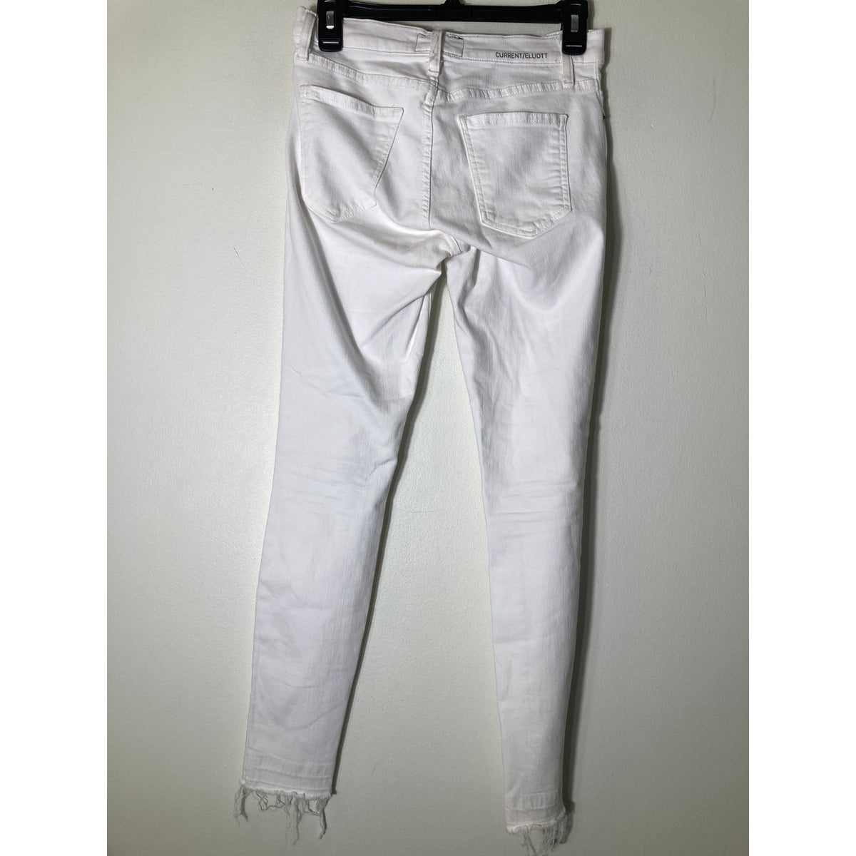Current Elliott The Stiletto Released Hem White Denim Sz 26