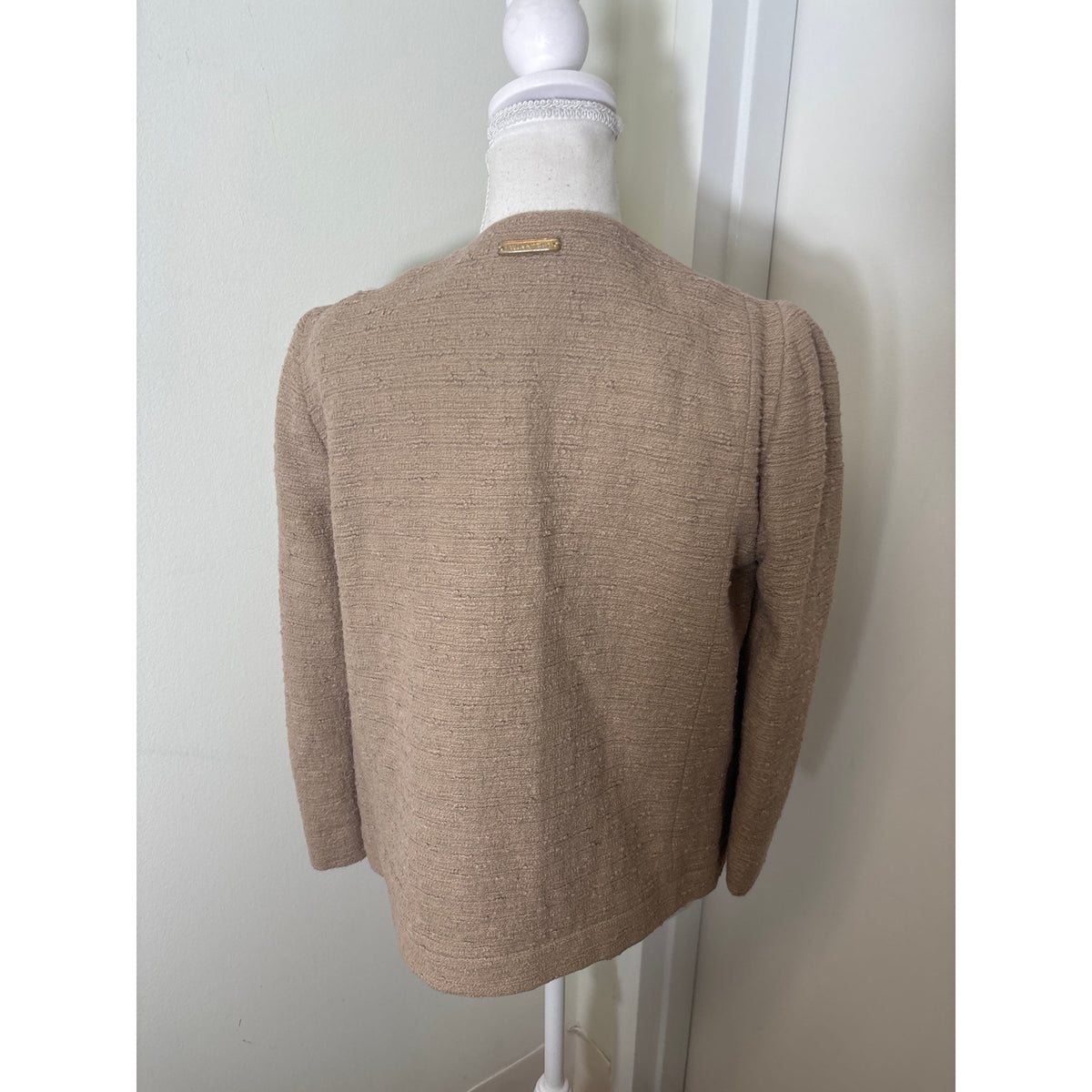 Twin Set Beige Long Sleeve Tweed Jacket Sz XL