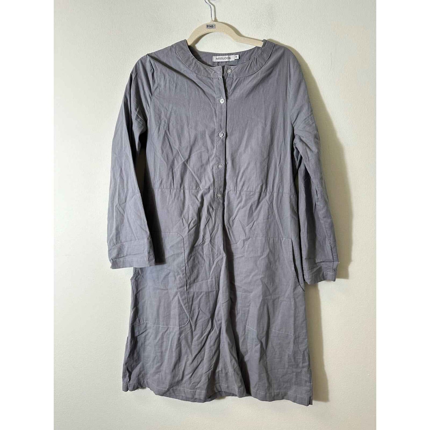 Misslook Gray Long Sleeve Knee Length Dress SZ ==\M
