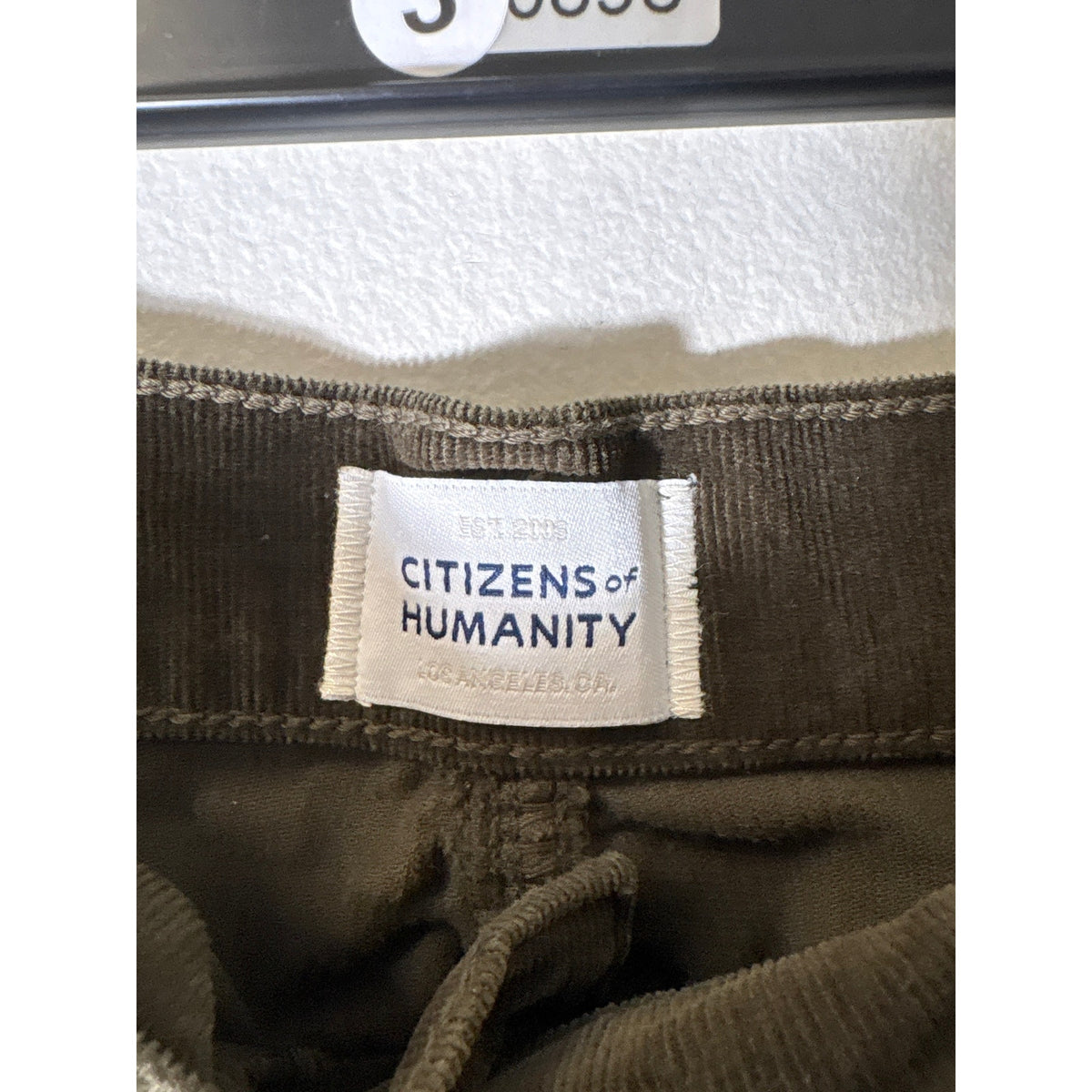 Citizens Of HUMANITY Dark Green Gray Wide Leg Cordoroy Pants sz 31