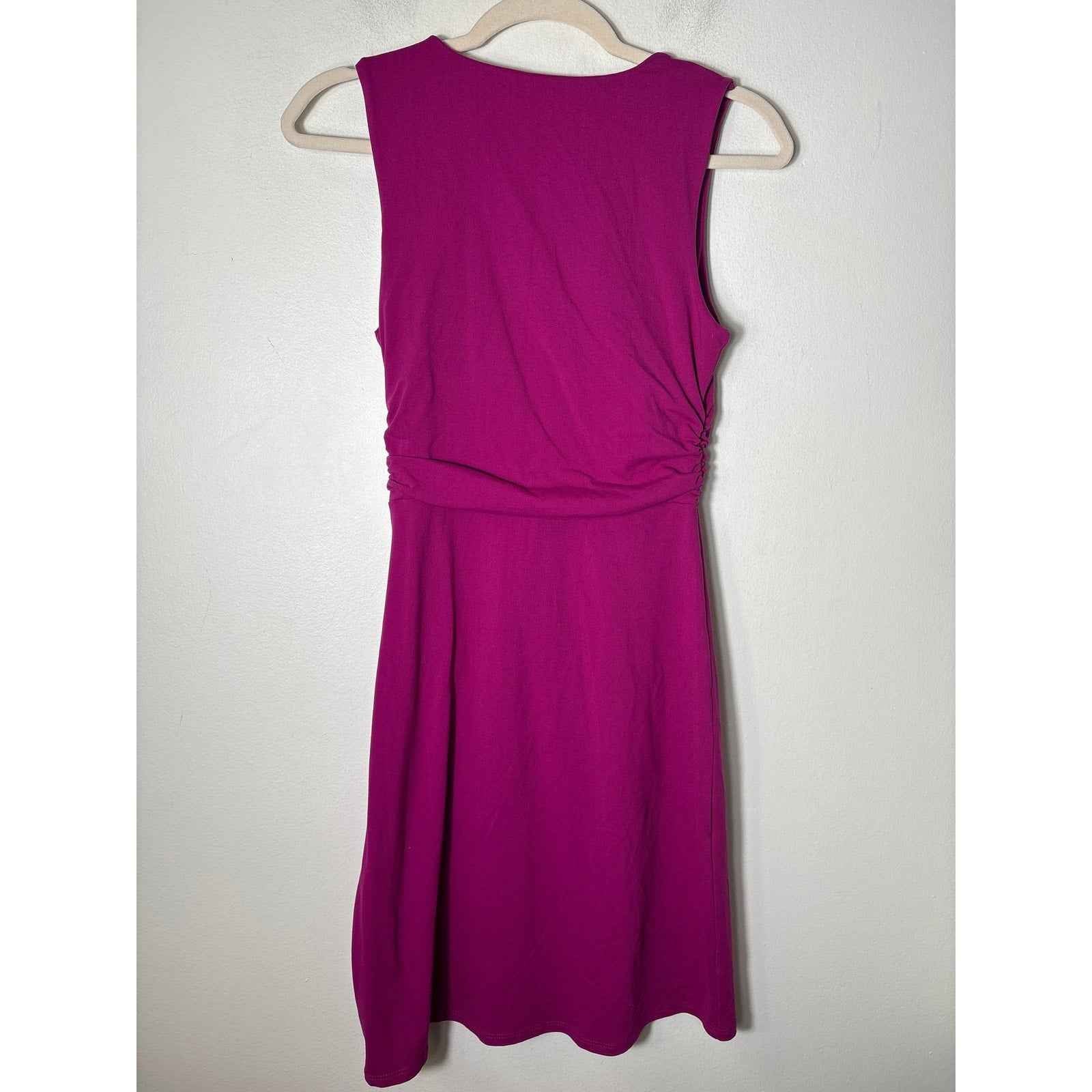 Susana Monaco Fushia Sleeveless Ruched Midi Dress Sz S