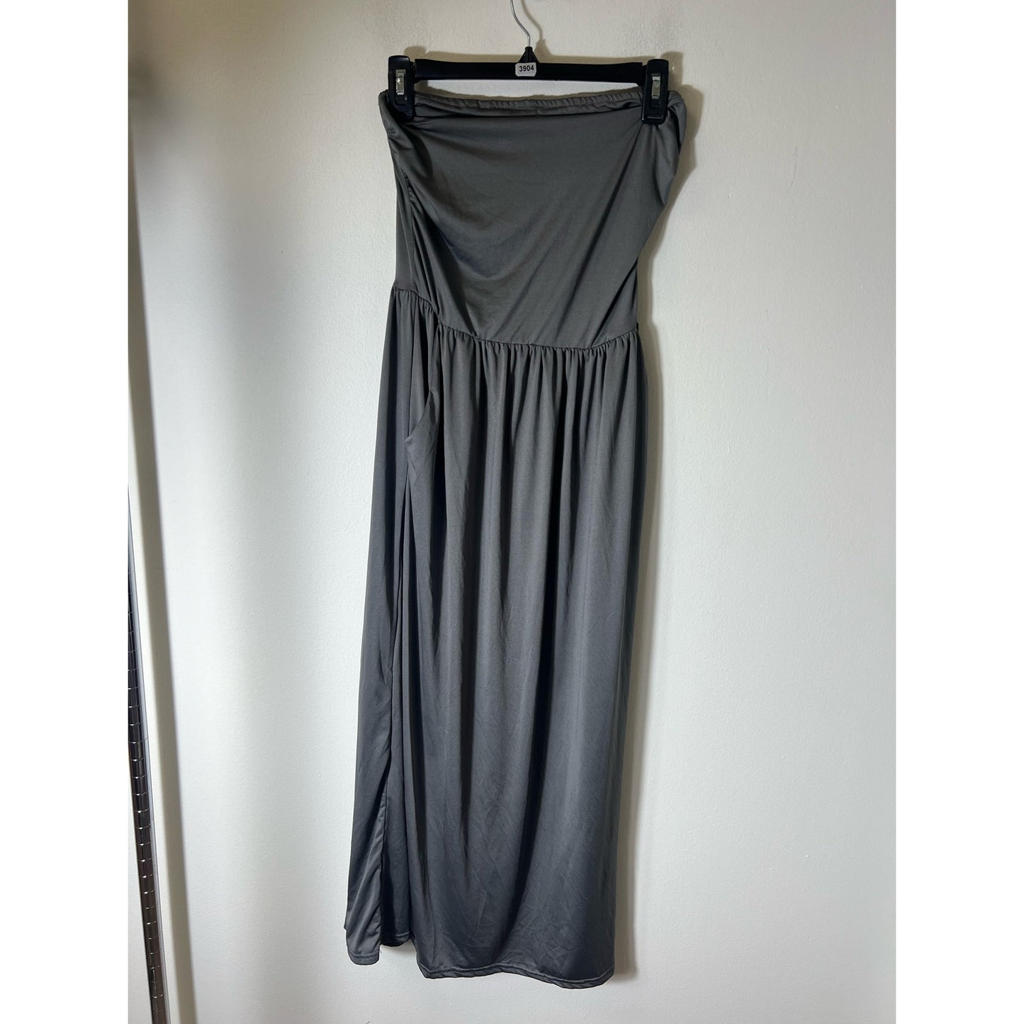 Womens Gray strapless polyester/elastane dress medium