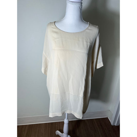 Bitte Kai Rand Short Sleeve Oversized Cream Blouse Sz M
