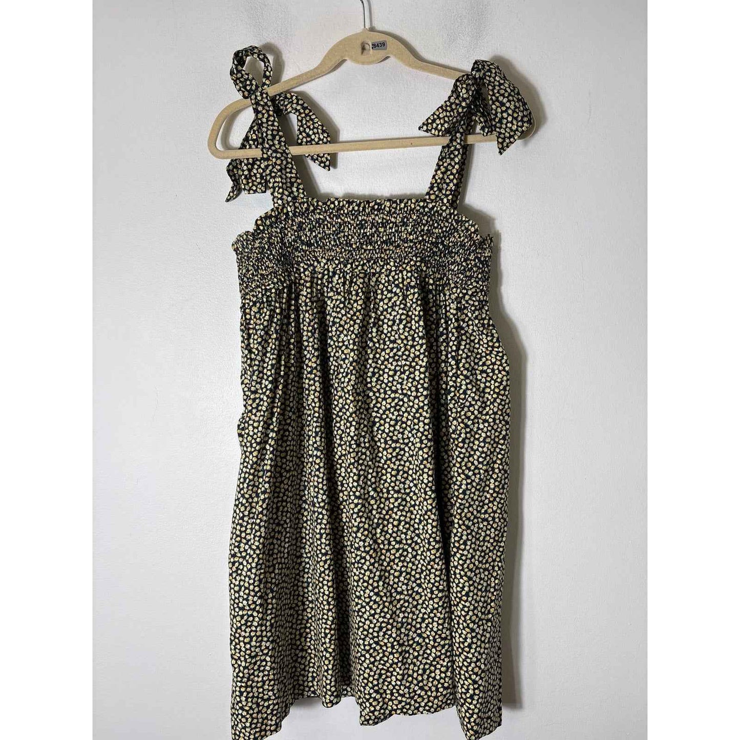 Buru Yellow Mini Flower Tie Shoulder Top/Mini Dress Sz XS/S
