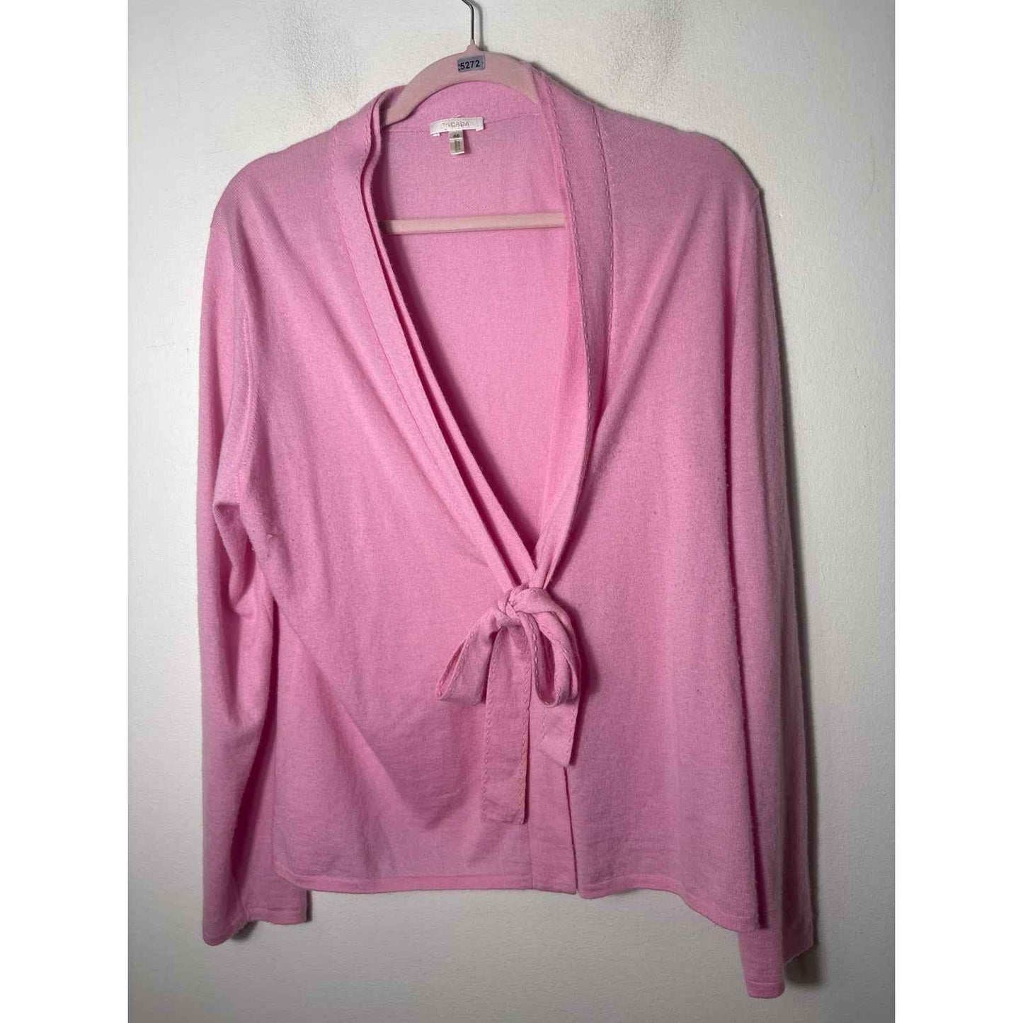 Escada Pink Long Sleeve Cashmere Cardigan Sz 46