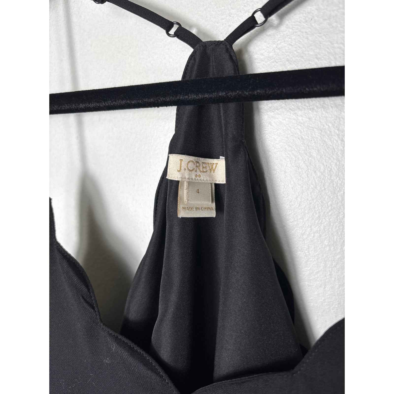 J. Crew Black Scalloped Racerback Tank Sz 4
