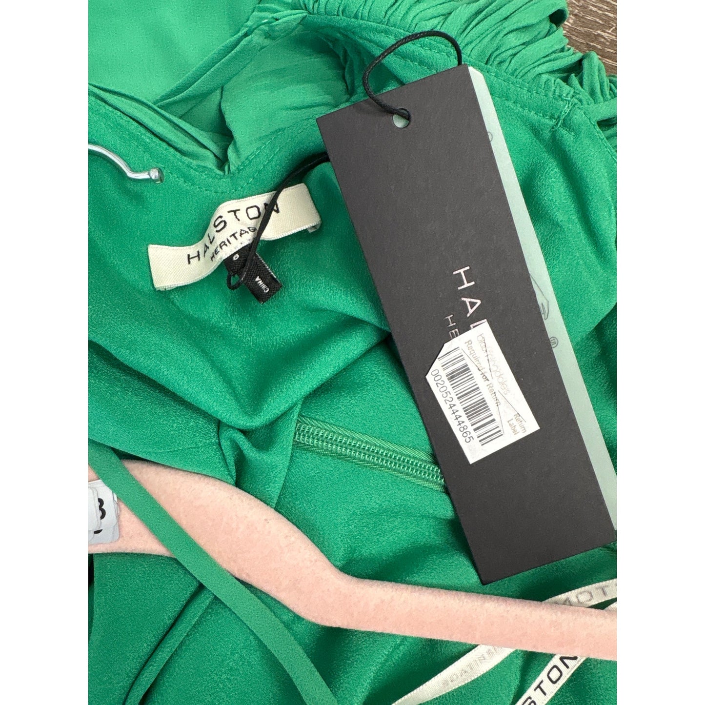 NWT Halston Heritage Jade Green Draped Midi Dress Sz 8