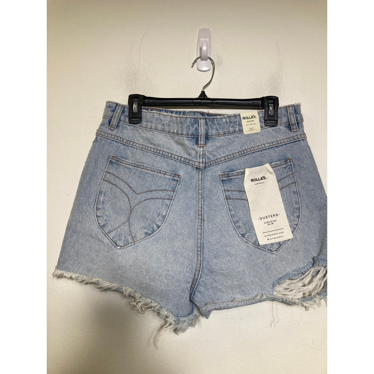 NWT Rolla's Duster Blue Denim High Rise Slim Jean Cutoffs Sz 31