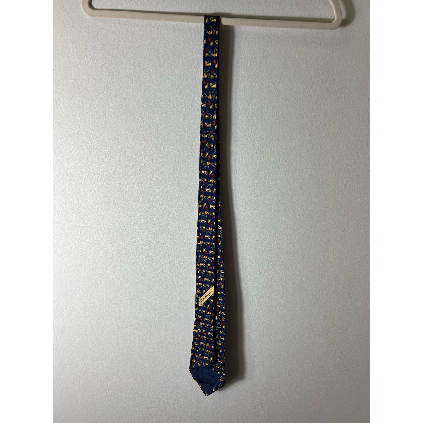 Salvatore Ferragamo Men's Navy Fruit and Flower Print Tie