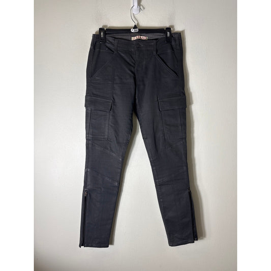 J Brand Gray Coated Cargo Pants Sz 27