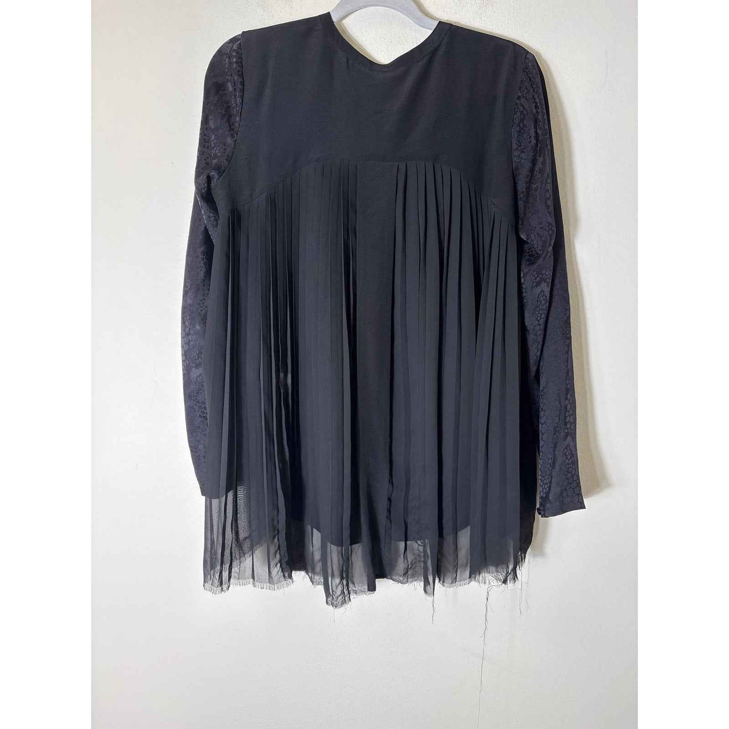 Rebecca Taylor Black Snake Skin Long Sleeve Silk Shirt Sz 6