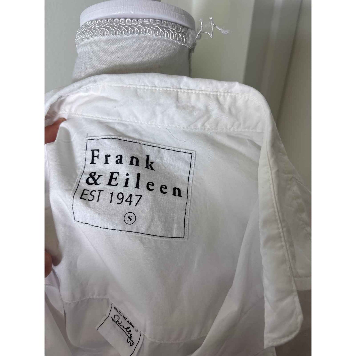 Frank & Eileen White Long Sleeve Cotton Button Up Sz S