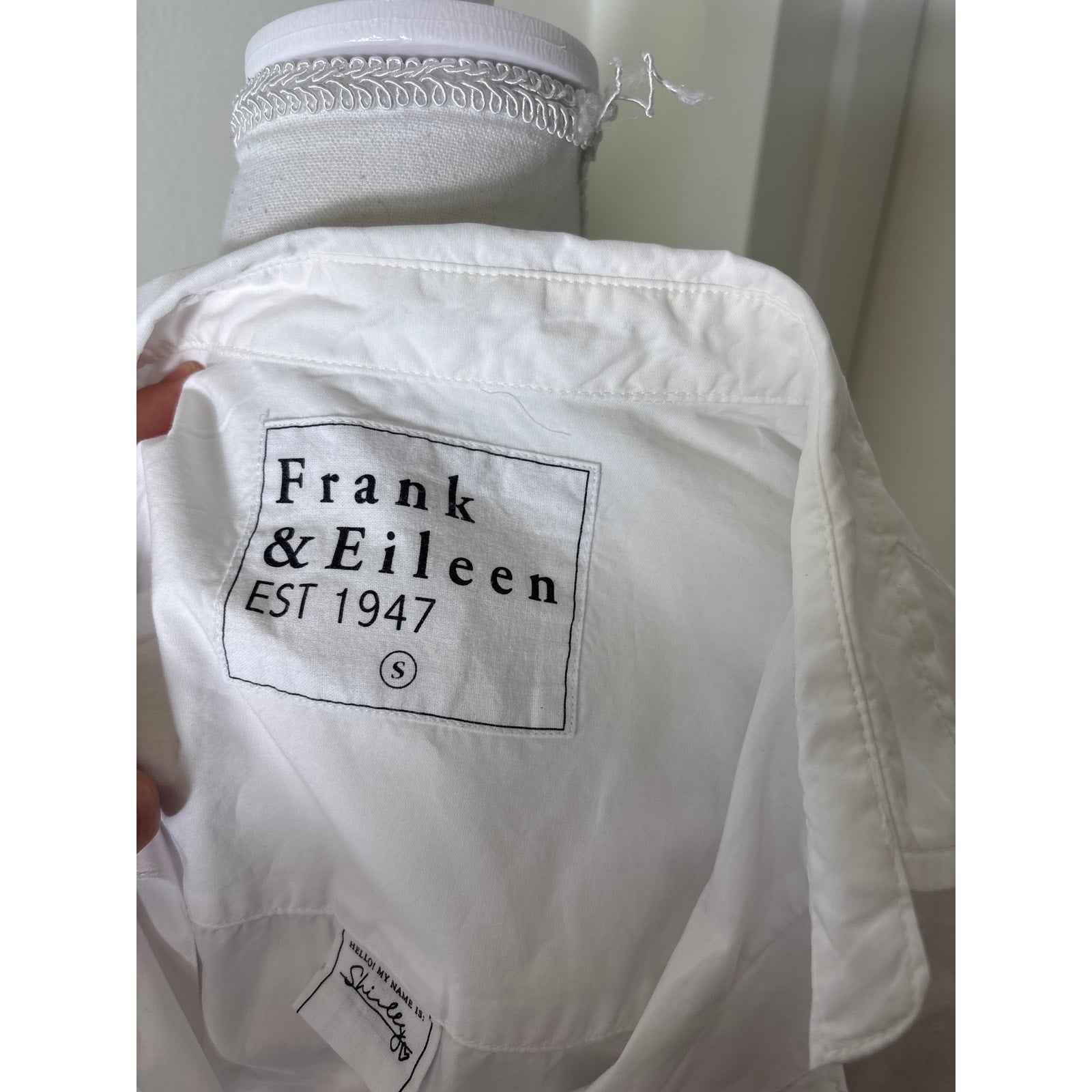 Frank & Eileen White Long Sleeve Cotton Button Up Sz S