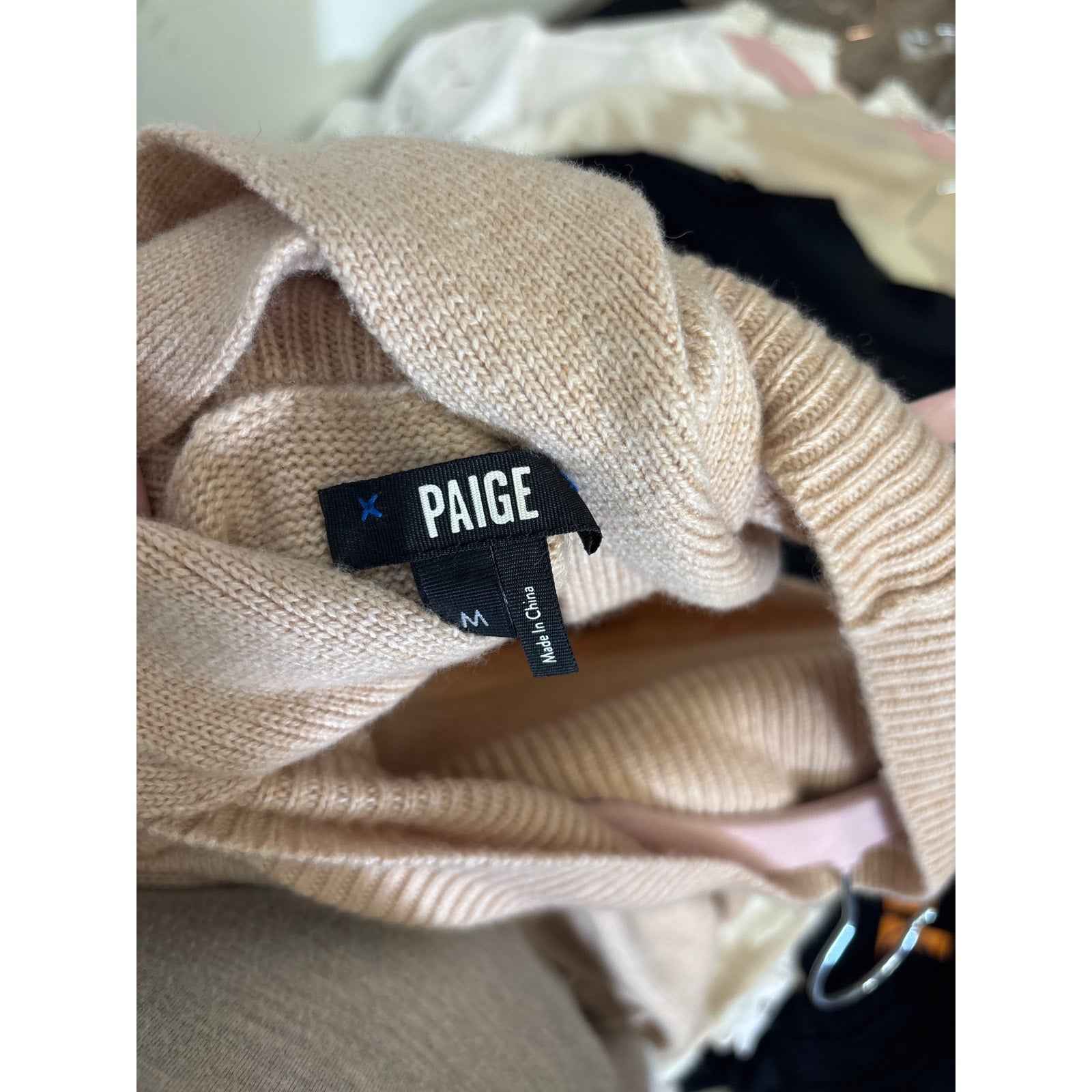 Paige Beige Long Sleeve Maxi Sweater Dress Sz M