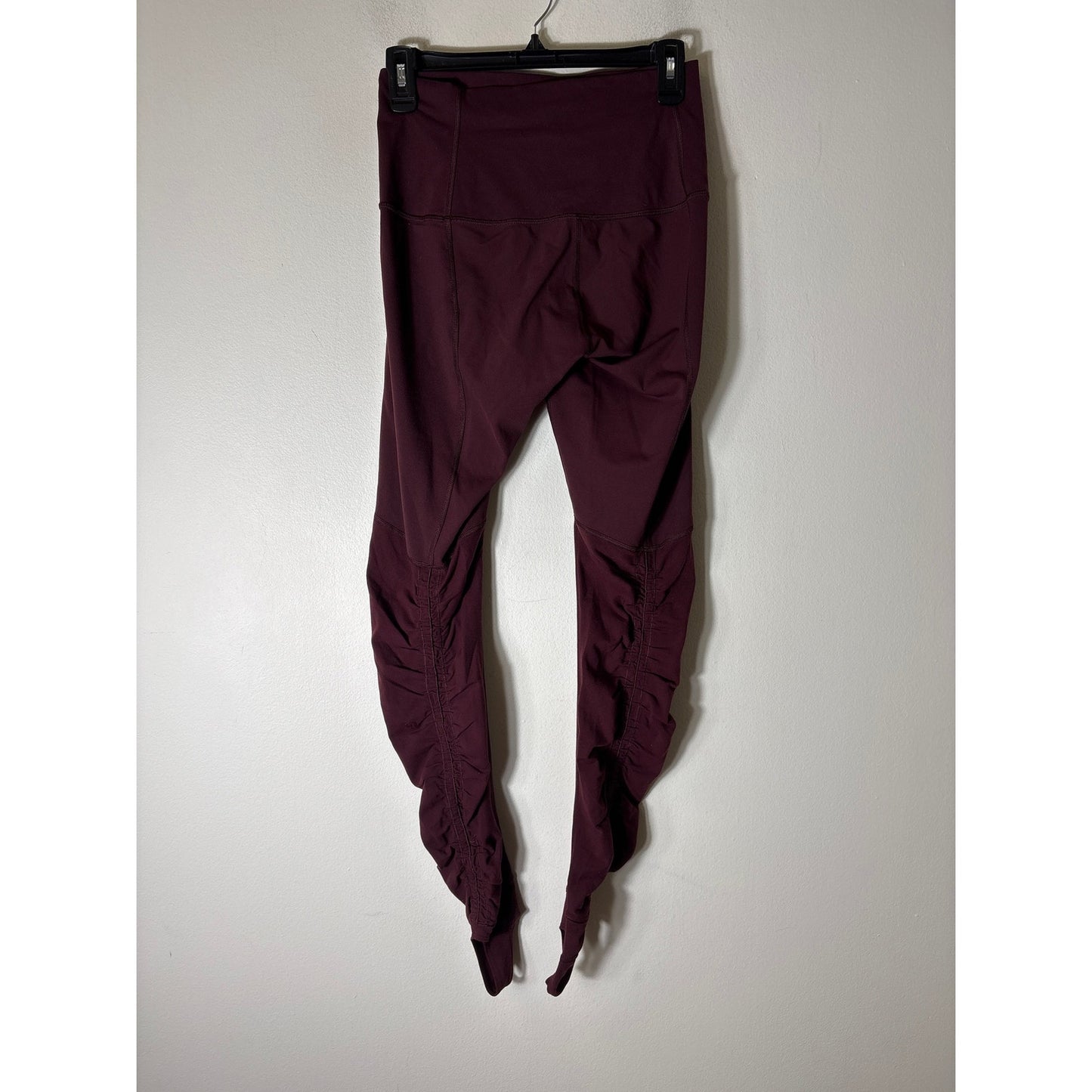 Lululemon Maroon Full Length Ruched Leg sAthletic Tights Sz 8