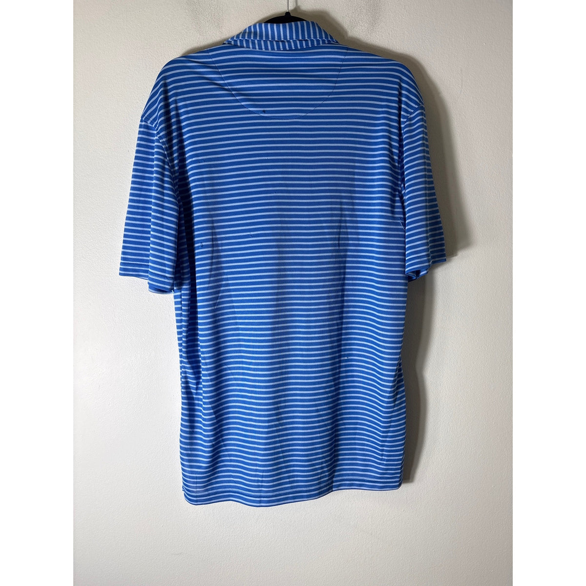 Mens Johnnie O Blue Stripe Polo Shirt Sz M