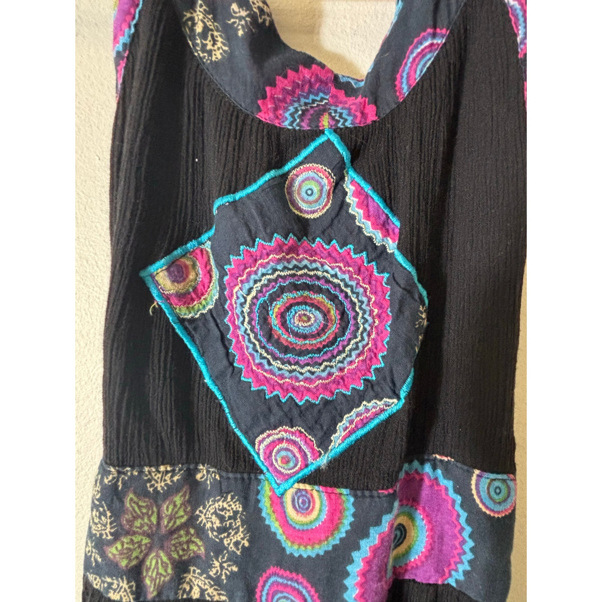 Jaxli Black Boho Halter Backless Maxi Dress Sz M