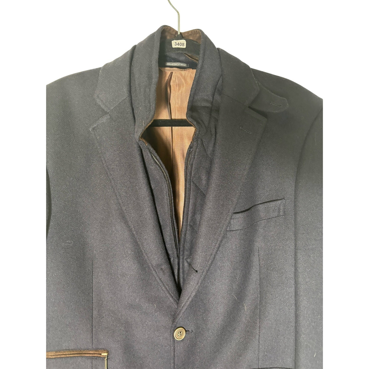 Men's Ibiza Black Wool Long Sleeve Winter Dress Coat Sz 40R