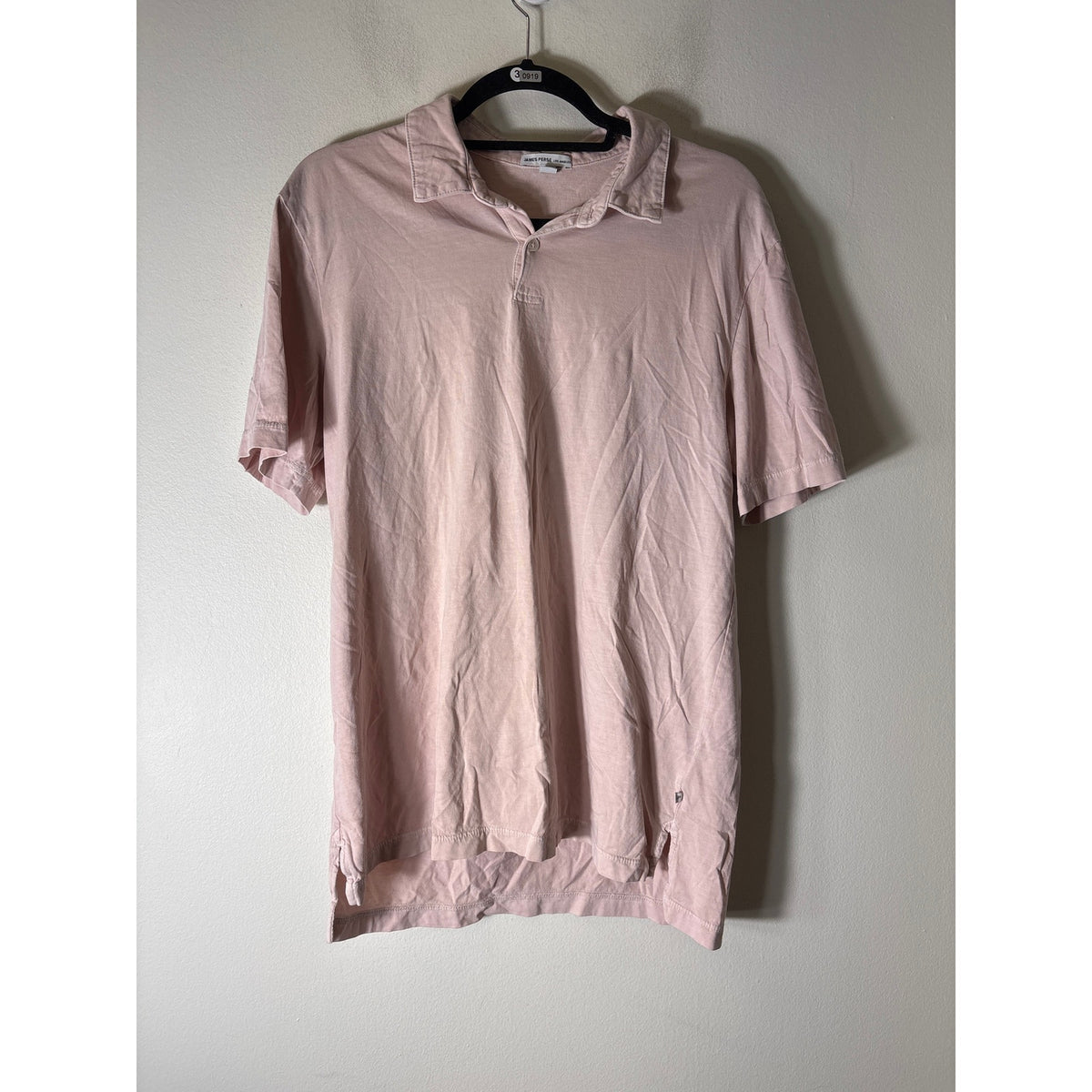 Mens James Perse Pink Polo Shirt Sz 2 (M)