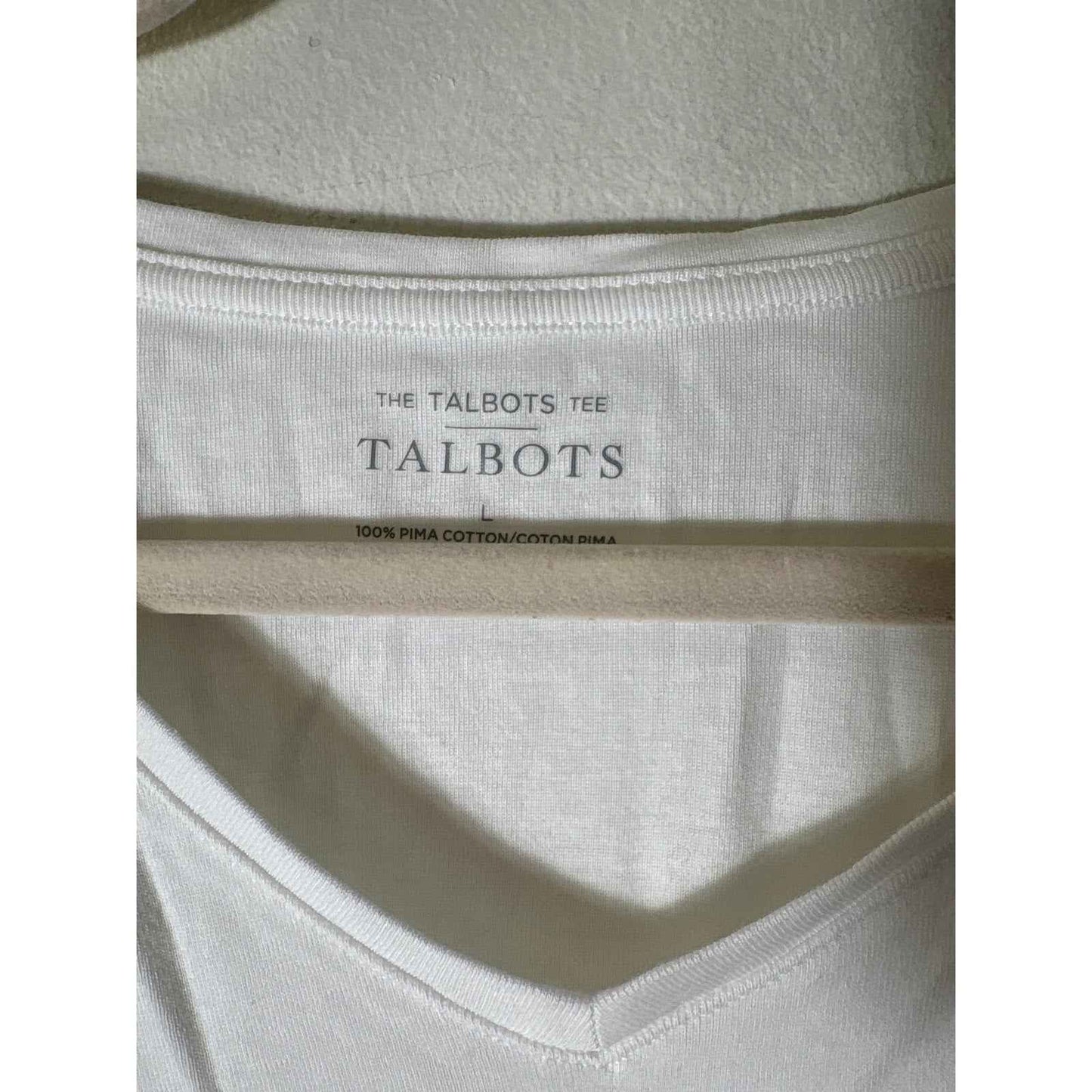 Talbots Half Sleeve V-Neck Cotton Tee Shirt Sz L
