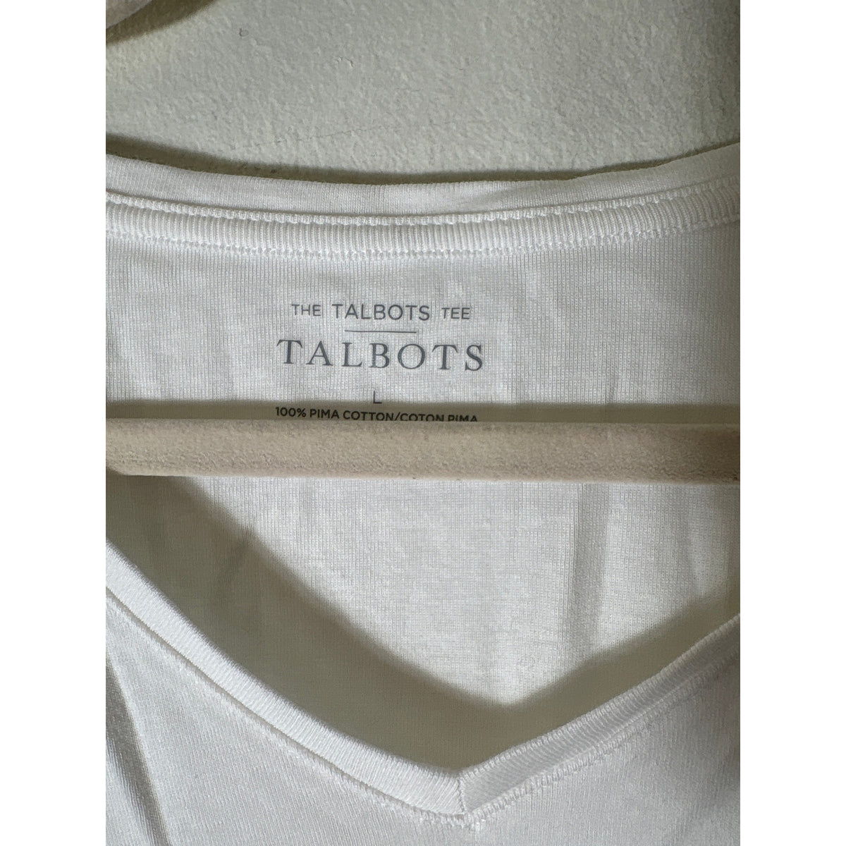 Talbots Half Sleeve V-Neck Cotton Tee Shirt Sz L
