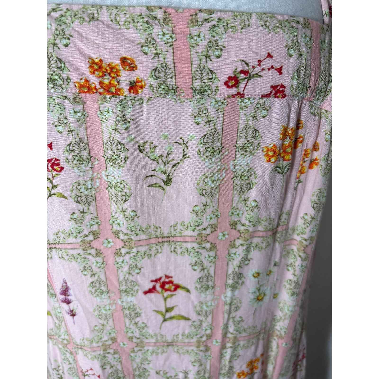 Aquabendita Pink Flutter Sleeve Floral Summer Mini Dress Sz L