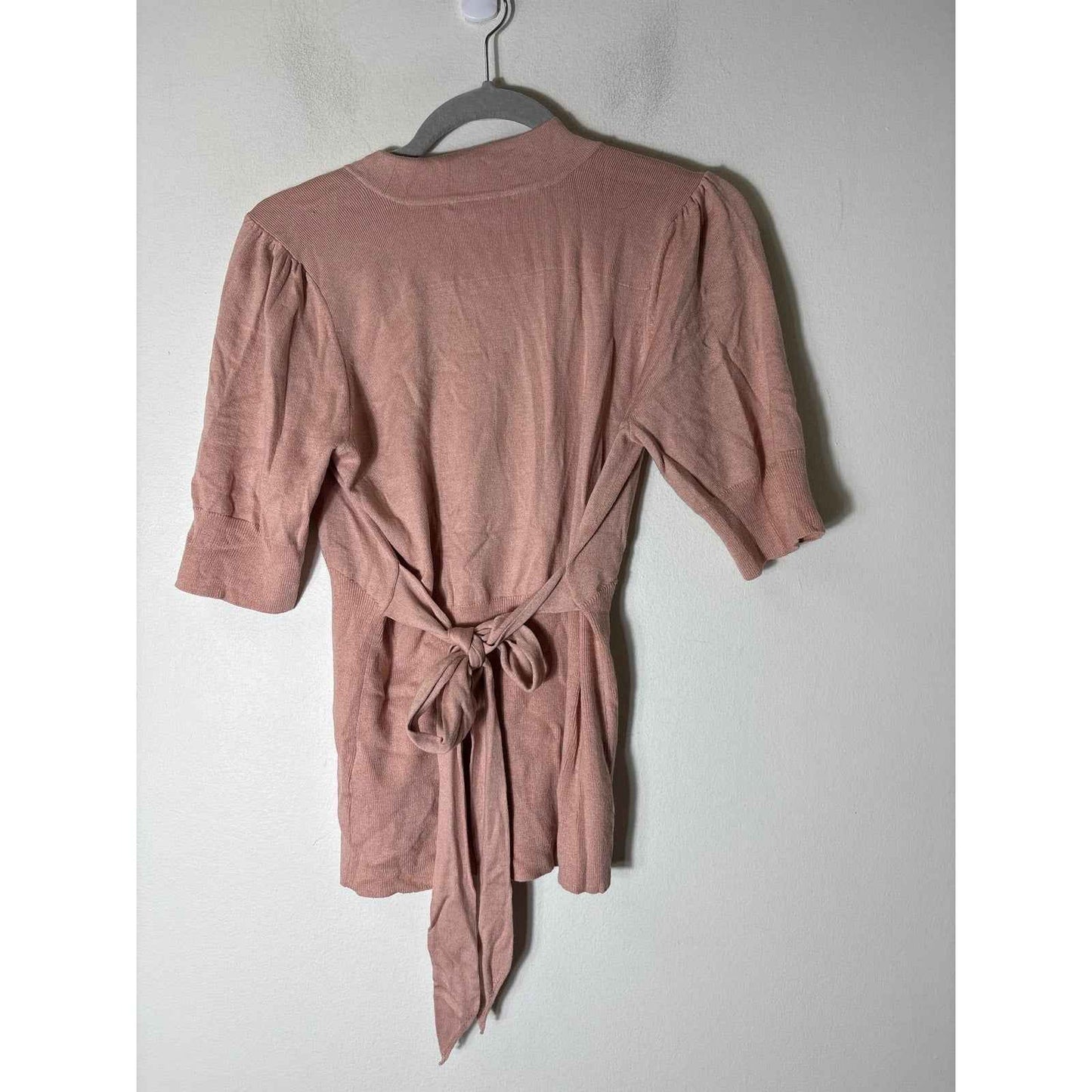 Banana Republic Dusy Pink Half Sleeve Deep V Sweater Sz L