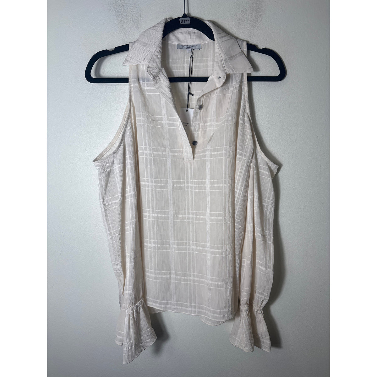 NWT Waverly Gray Cream Cold Should Long Sleeve Shirt Sz S