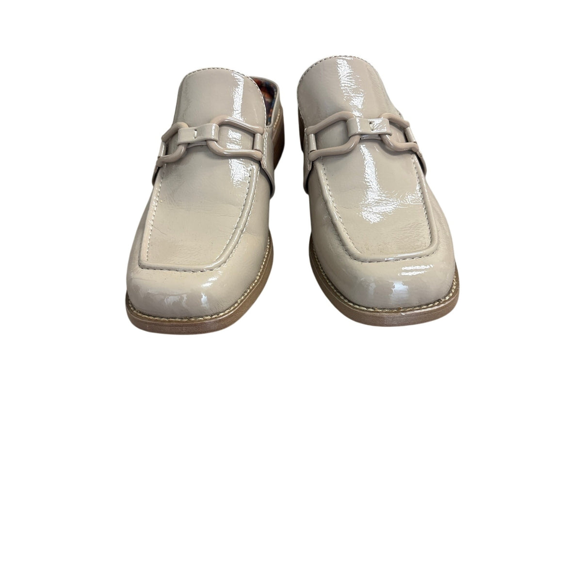 Korks Nude Patent Leather Loafer Slides Sz 7