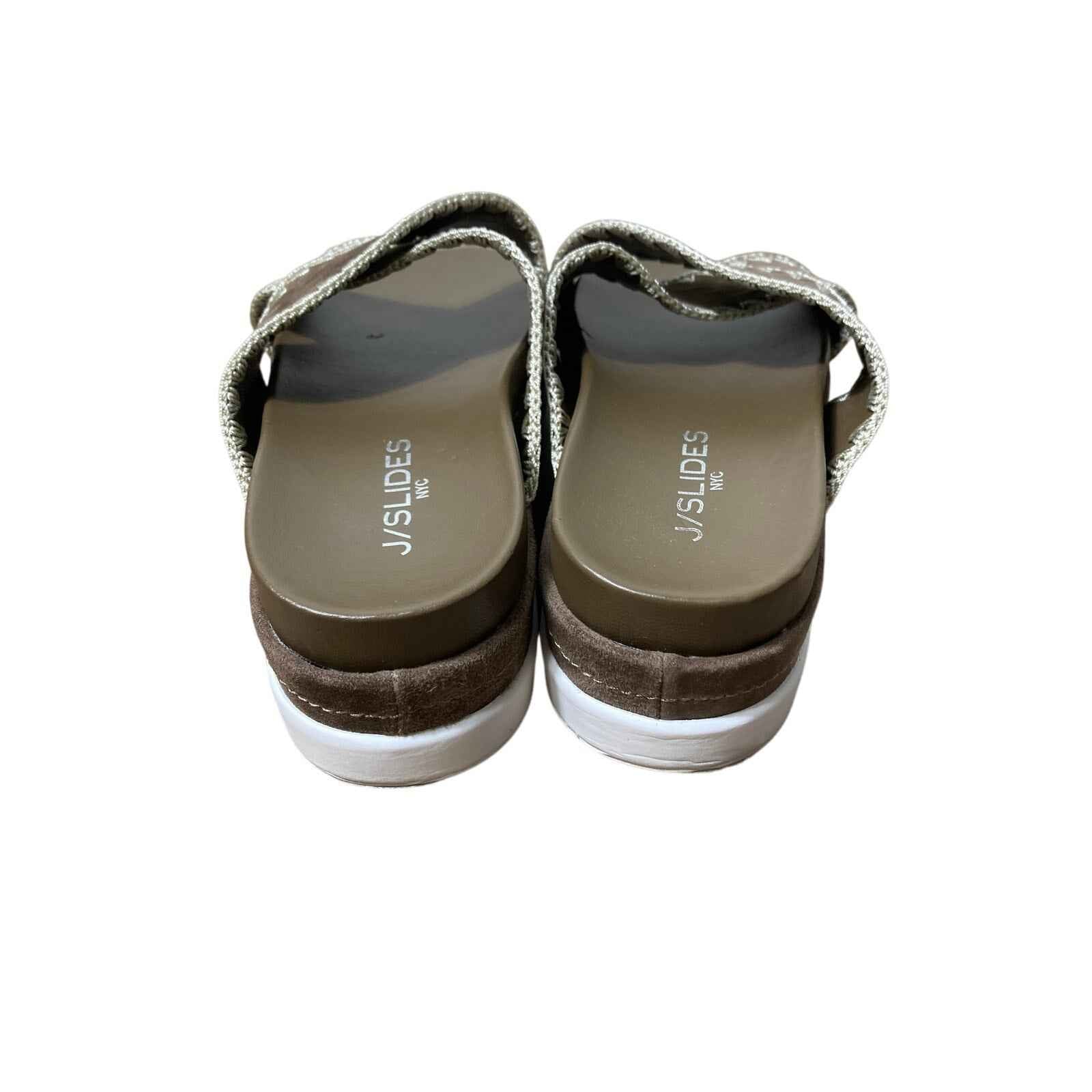 J/Slides Brown Suede Platform Slip On Sz 7.5