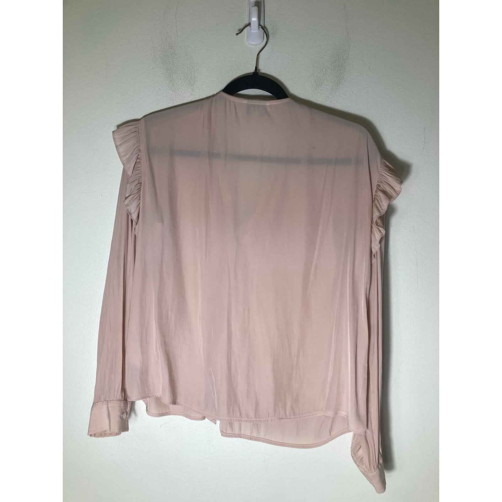 Nation Los Angeles Off White Long Sleeve V-Neck Sz M