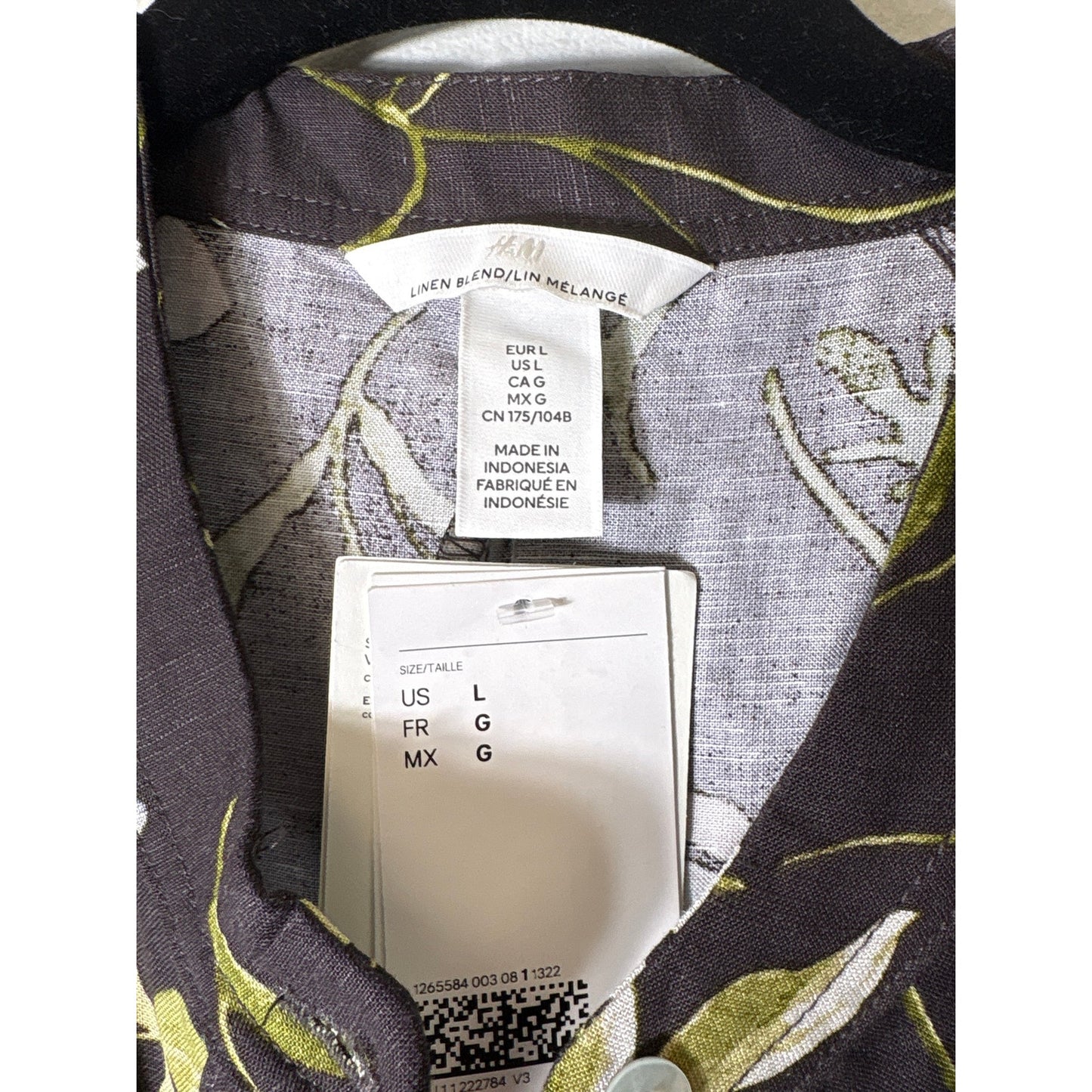 NWT H&M Brown With Florals Linen Blend Button Up Maxi Dress Sz L