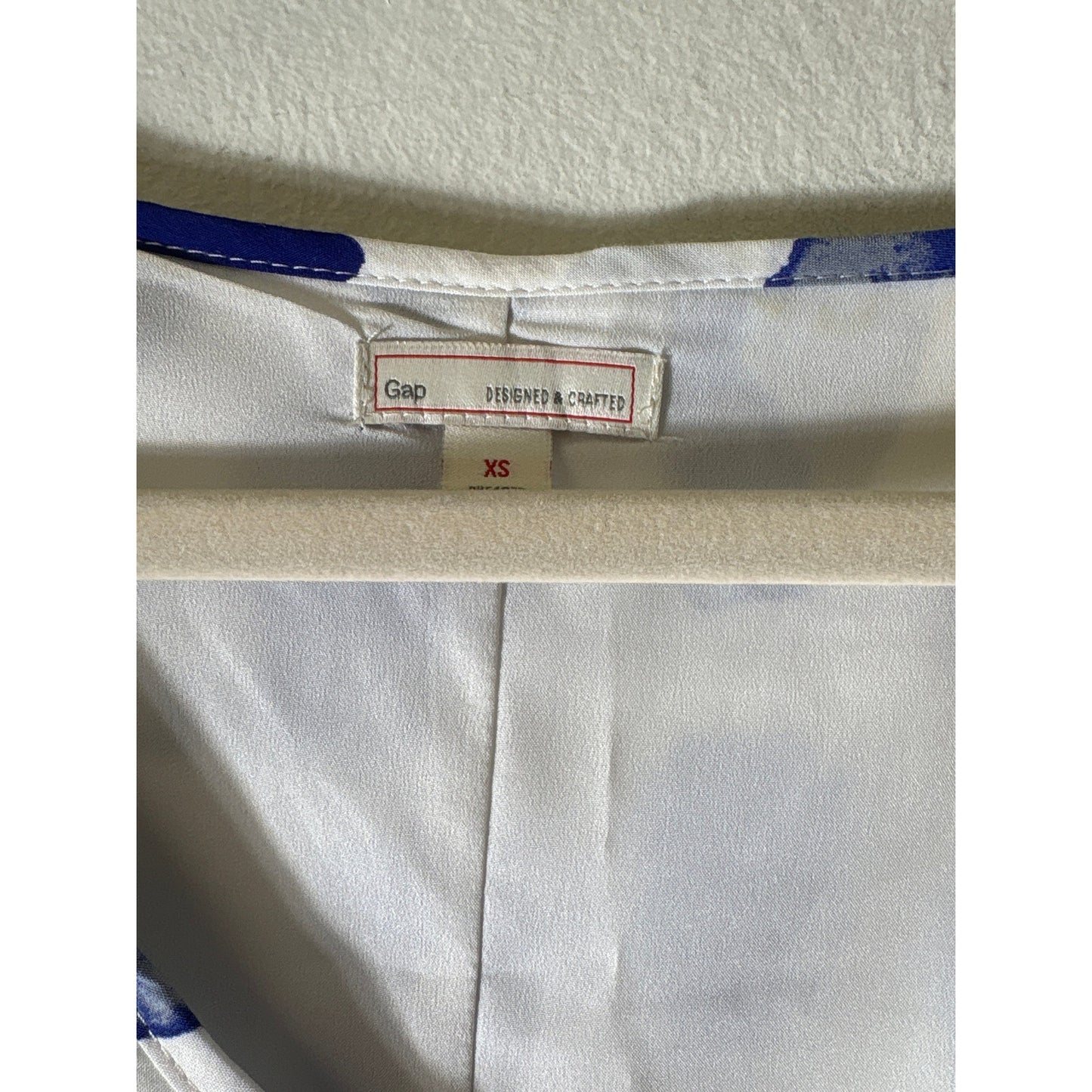 Gap White With Blue Dot Mini Sleeveless Dress Sz XS