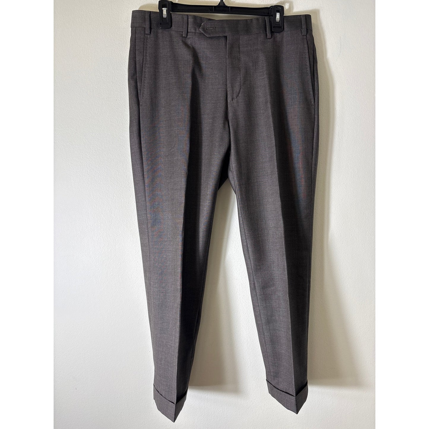 Mens Zanella Gray Noah Dress Slacks Sz 34