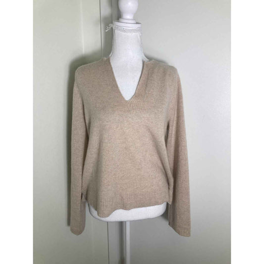 White + Warren 100% Cashmere Tan Sweater Sz S