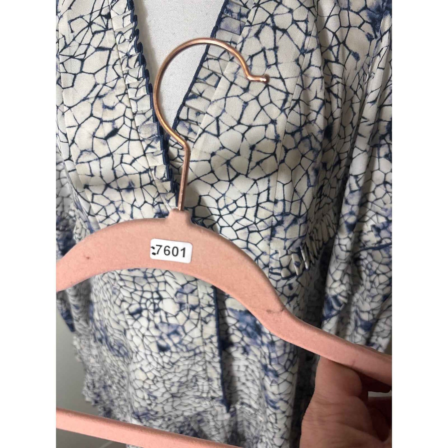 Alexis Blue and White Tie Dye Printed Mini Dress Sz S