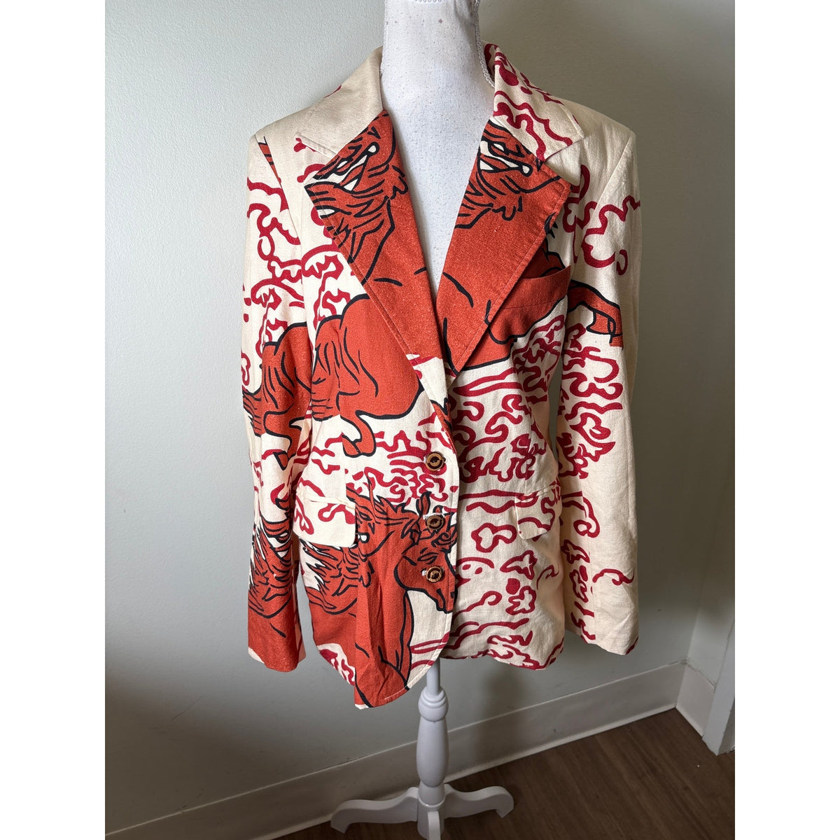 Alix of Bohemia Rust and Cream Cotton Blazer Sz M