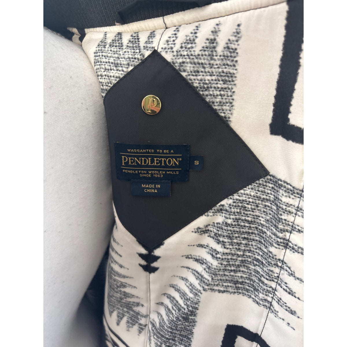 Pendleton Black Long Sleeve Zip Up Coat Sz S