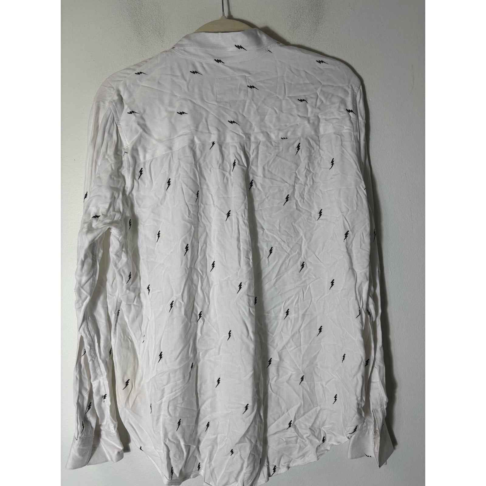 Rails White /Black Lightning Bolt Shirt Sz L