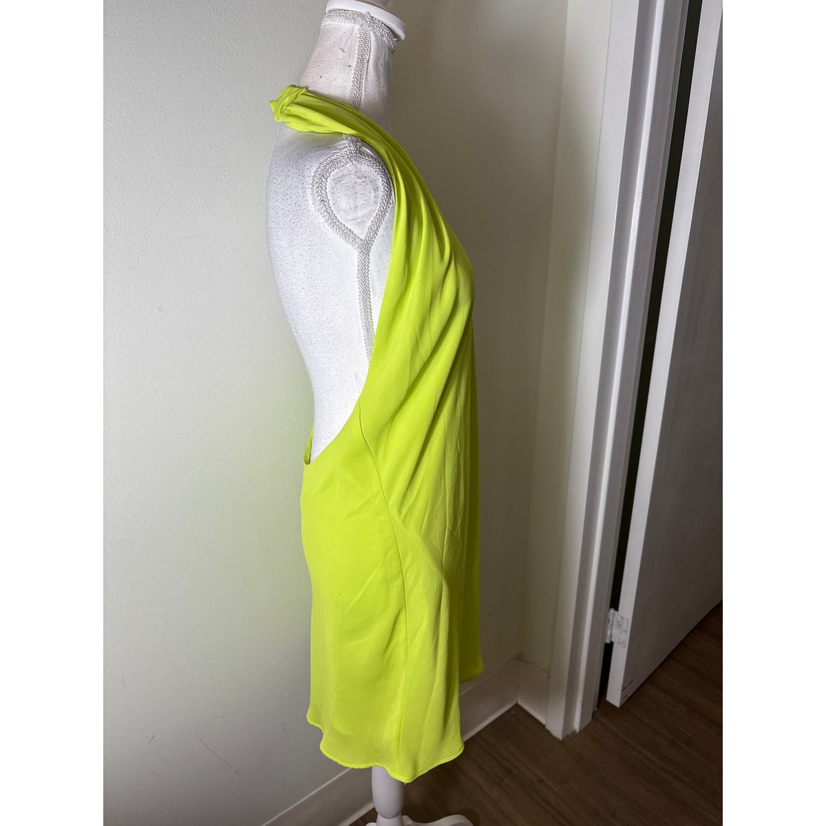 Show Me Your Mumu Neon Yellow Halter Cocktail Dress Sz S