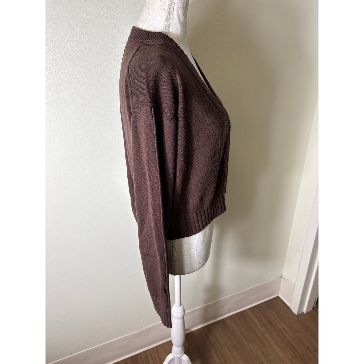 Simkhai Brown V Neck Cardigan Sz S