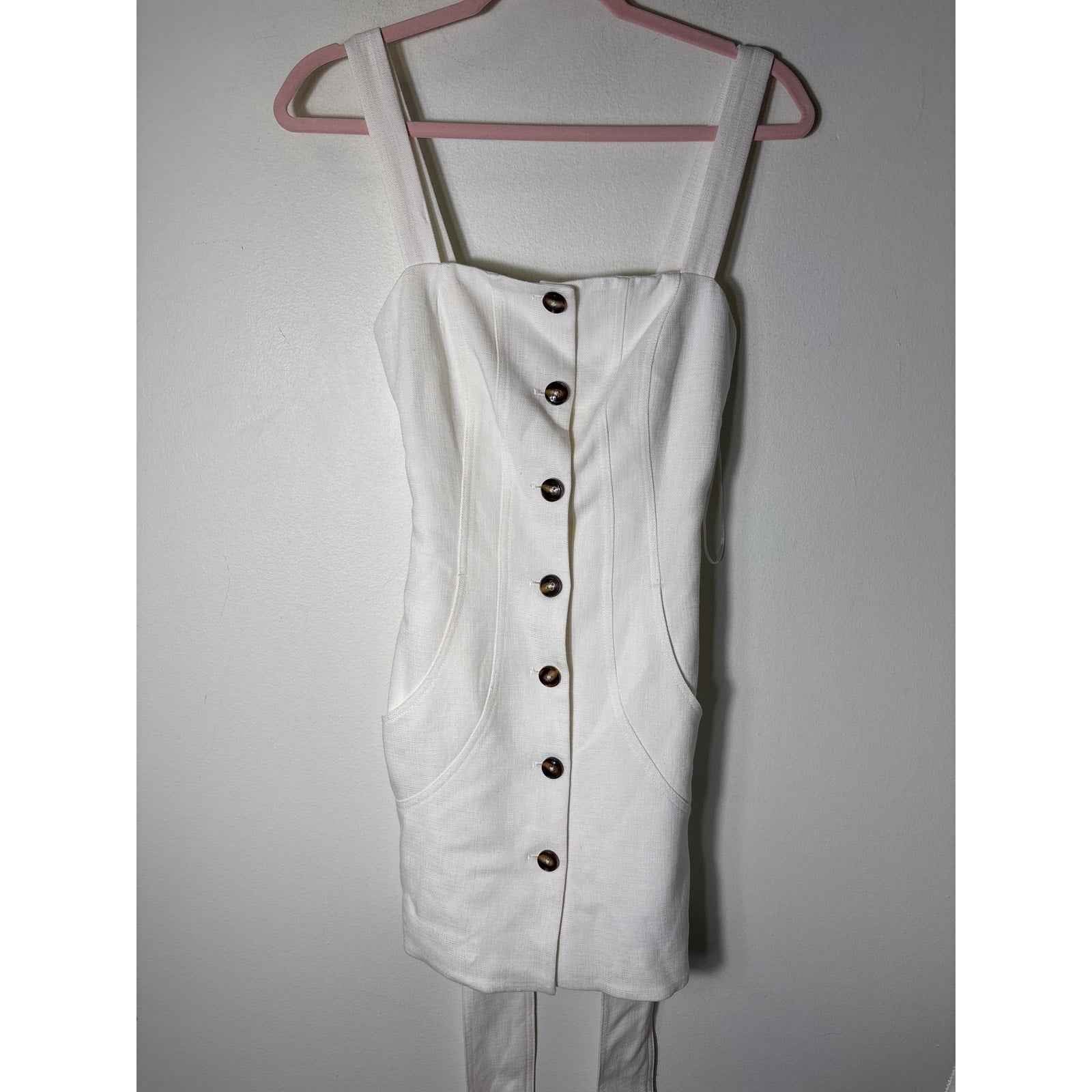NWT C/Meo Collective Ivory "Collisions Mini Dress" Sz Xs/2