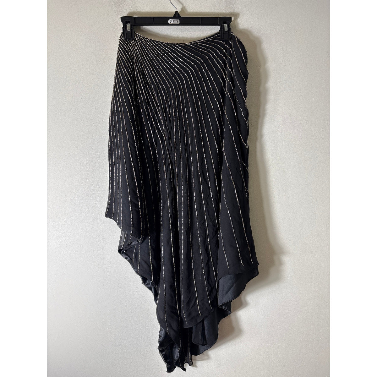 Parker Black and Silver Beaded Special Occasion Poncho Sz 6