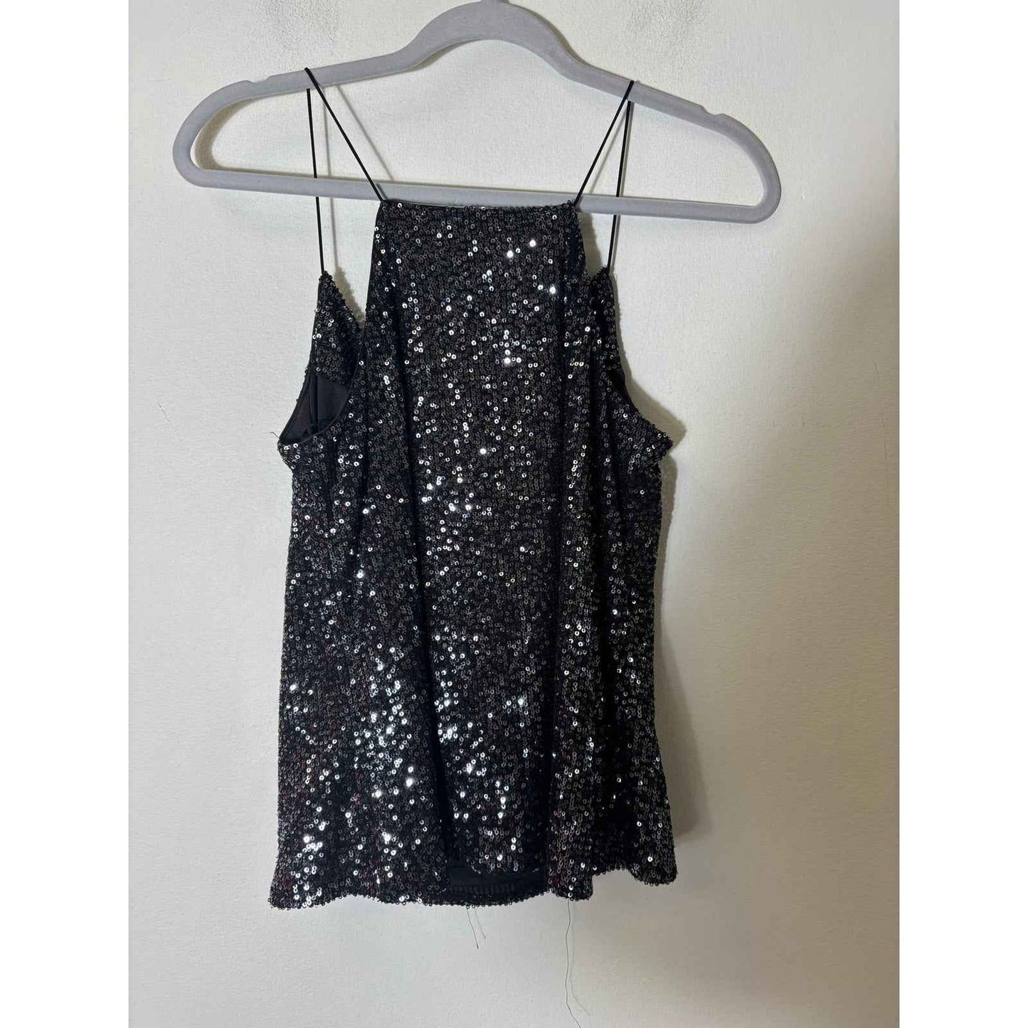 Pants Store BlackStretch Sequence Droop Neck Top Sz M