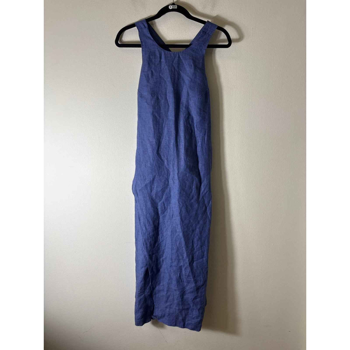 J. McLaughlin Blue Linen Sleeveless Maxi Dress Sz 2