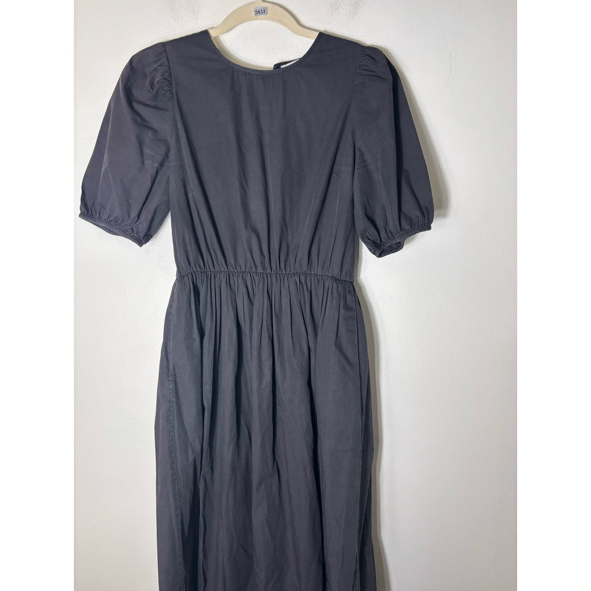 Greylin Black Cotton Puff Sleeve Maxi Dress Sz S
