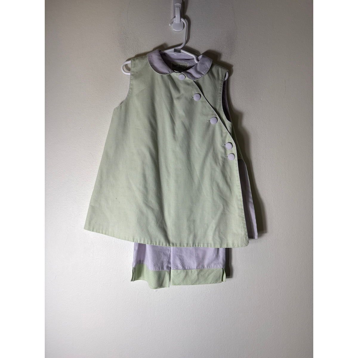 Girls Vintage Amanda Remembered Purple&Green Check top&pants set Sz 6