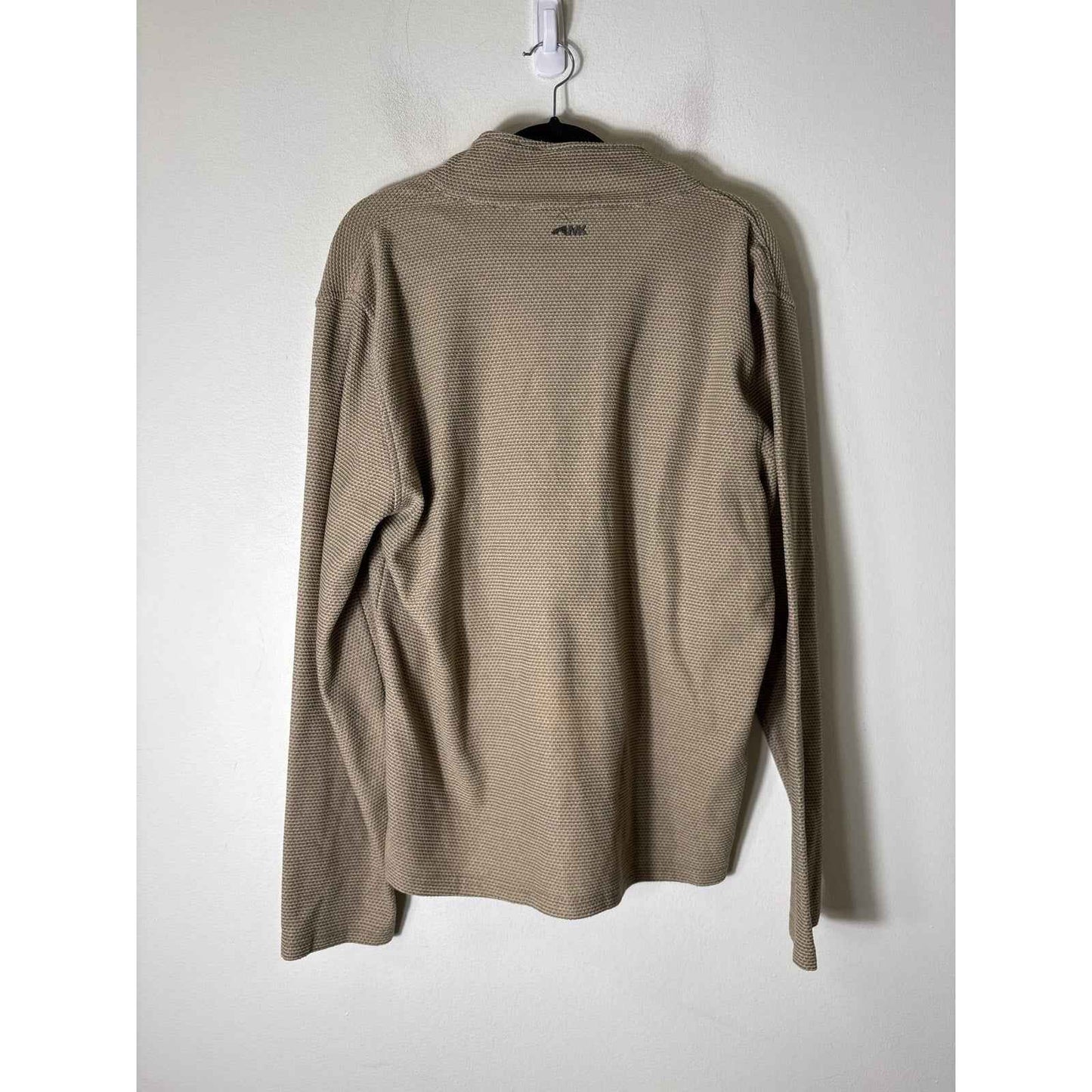 Mens Mountain Khakis Brown Textured 3/4 Pullover Sweater Fleece Sz L
