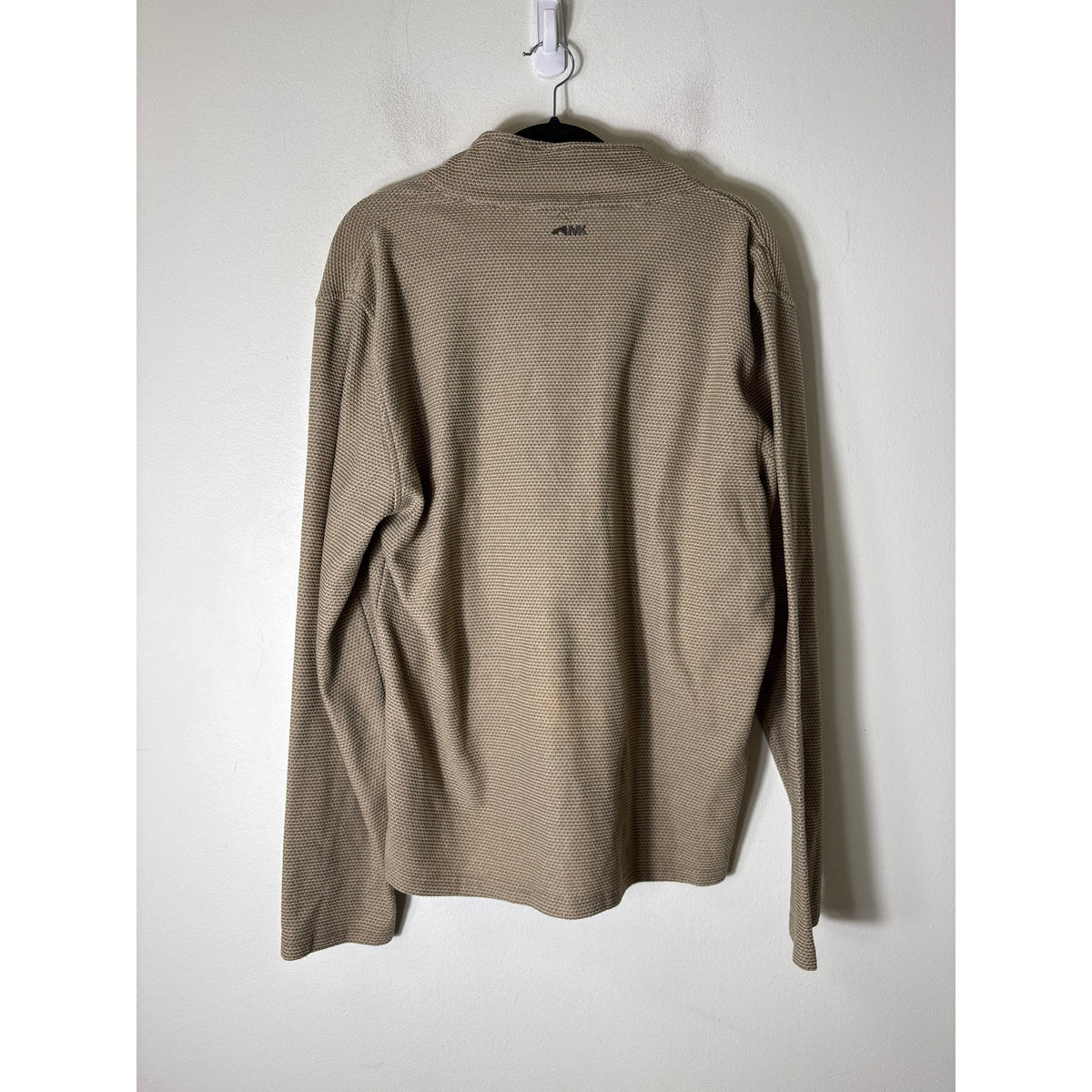 Mens Mountain Khakis Brown Textured 3/4 Pullover Sweater Fleece Sz L
